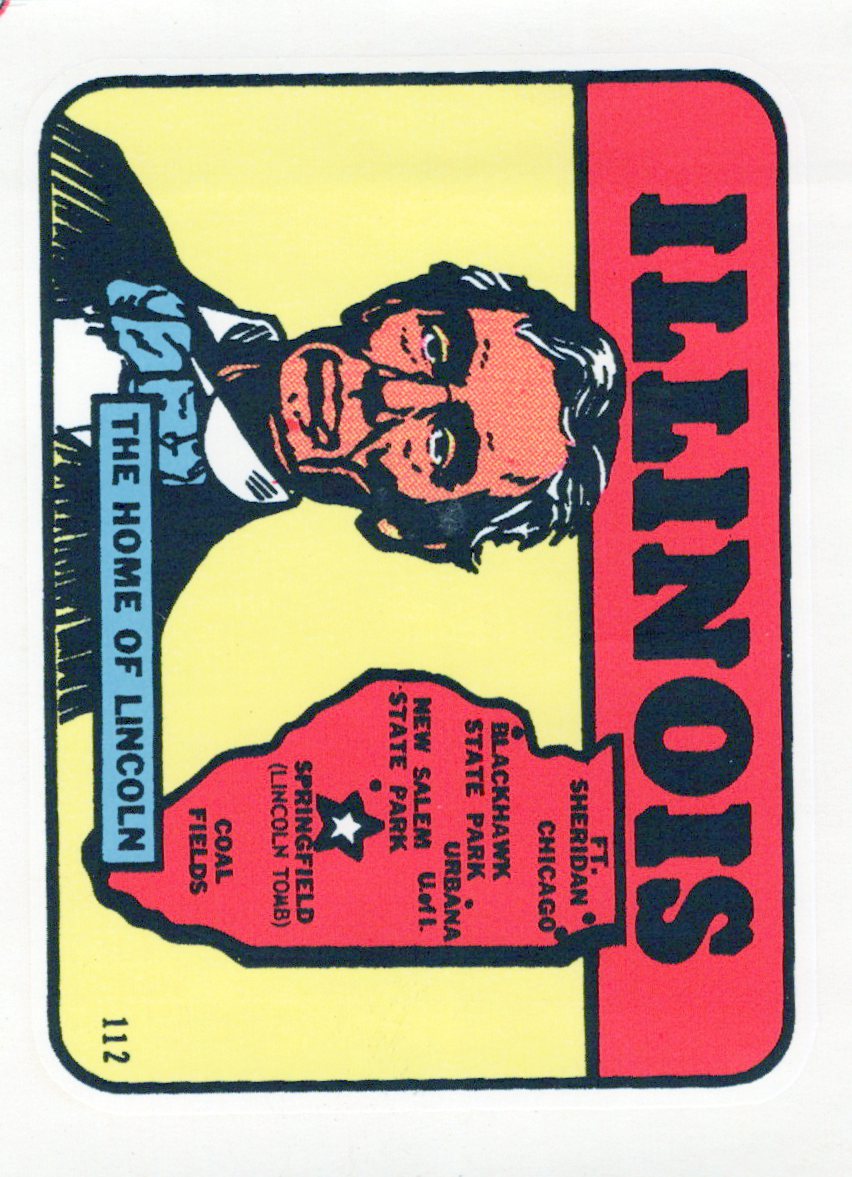 (image for) Illinois (5) The Home of Lincoln Vintage Vacation Stickers